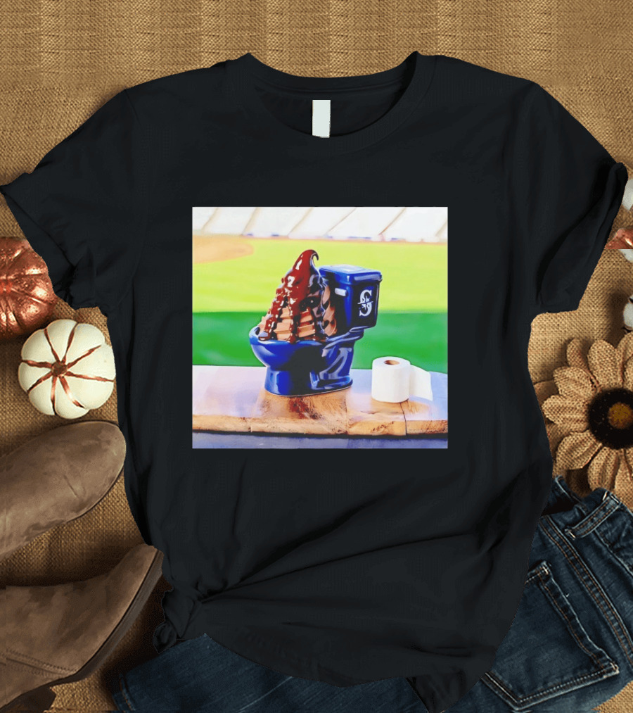 Mariners Big Dumper Sundae Chocolate Ice Cream Toilet Stadium T-Shirt