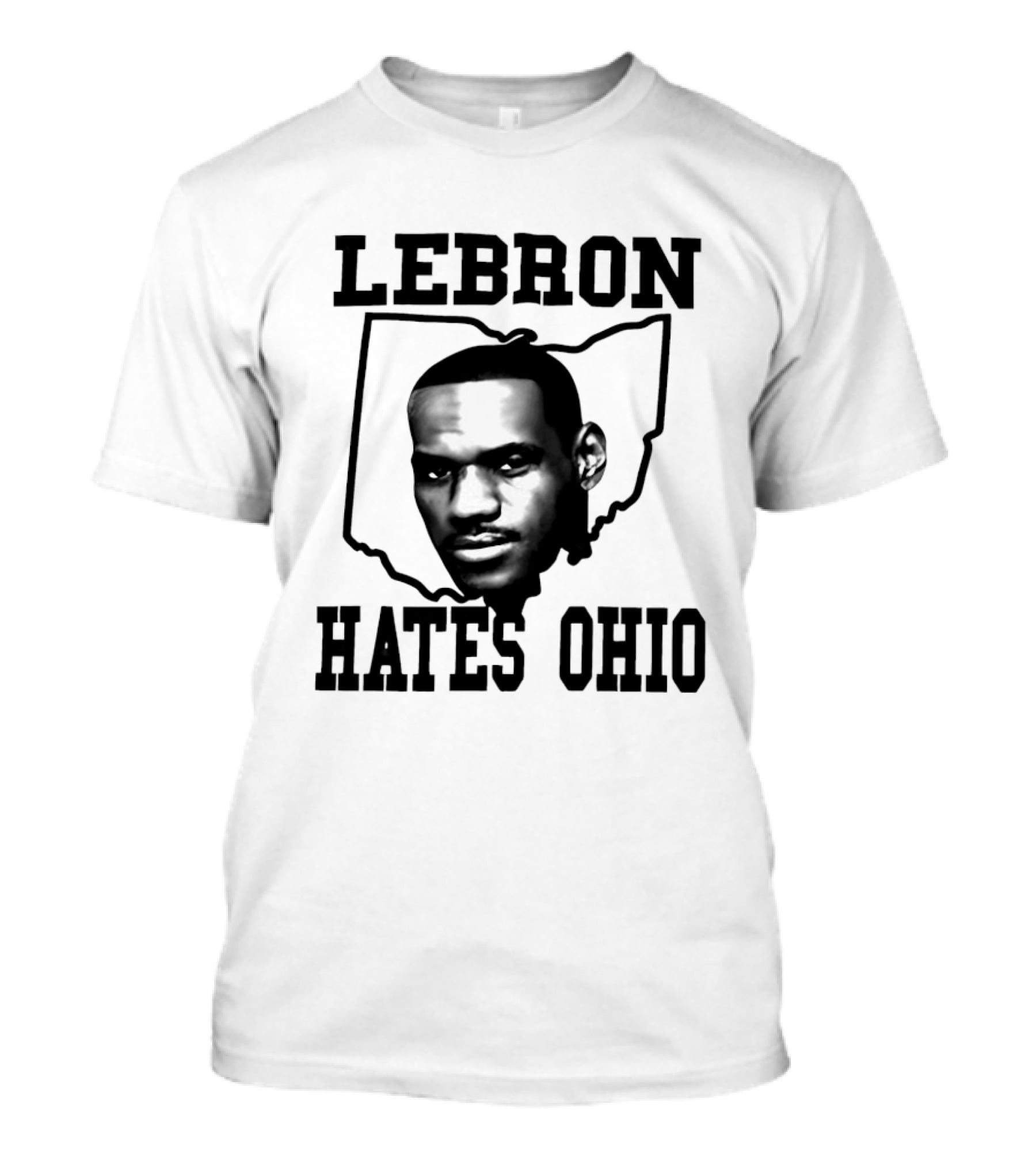 Lebron Hates Ohio Outline With Face T-Shirt