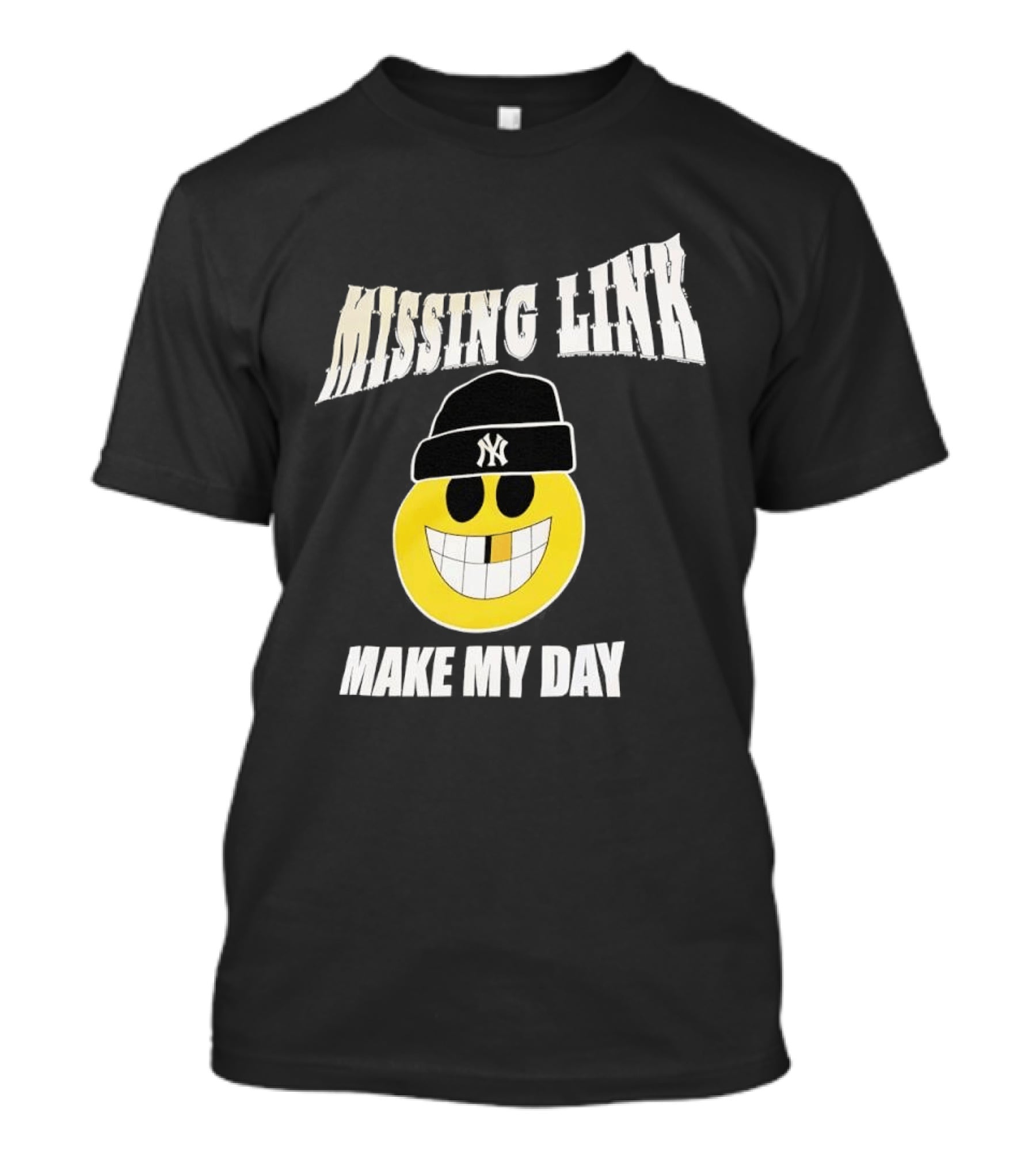 New York Yankees Missing Link Make My Day Smiley Face T-Shirt