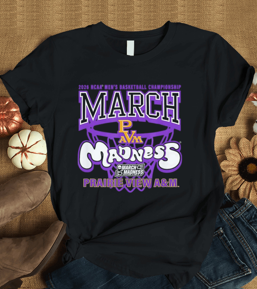 Prairie View A&M Panthers 2026 March Basketball Madness PVM T-Shirt