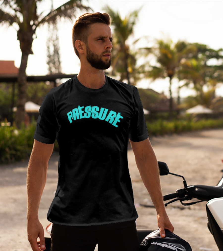 Pressure Teal Distressed Arched T-Shirt