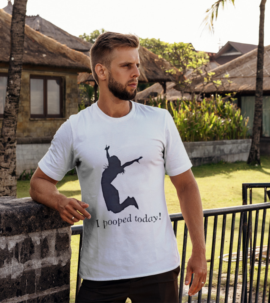 I Pooped Today Jumping Silhouette Celebration T-Shirt