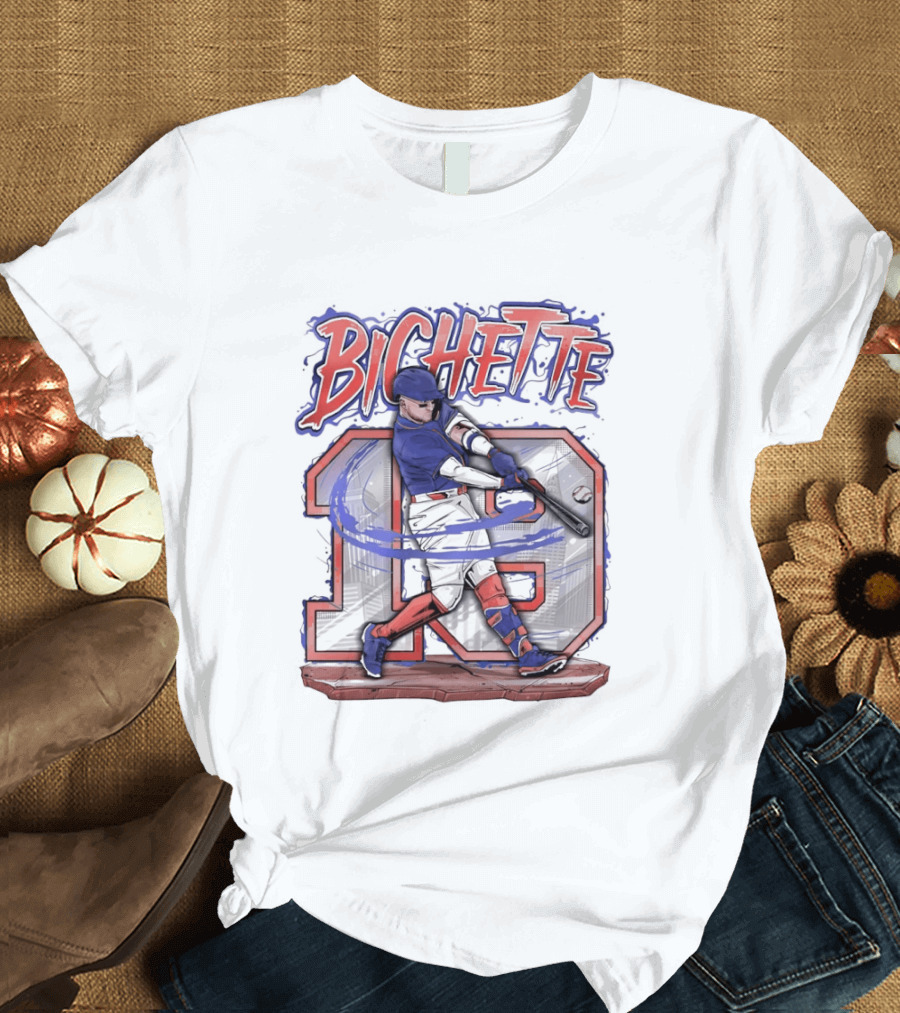 Bo Bichette 19 New York Mets Baseball 2026 City Skyline Blazing T-Shirt