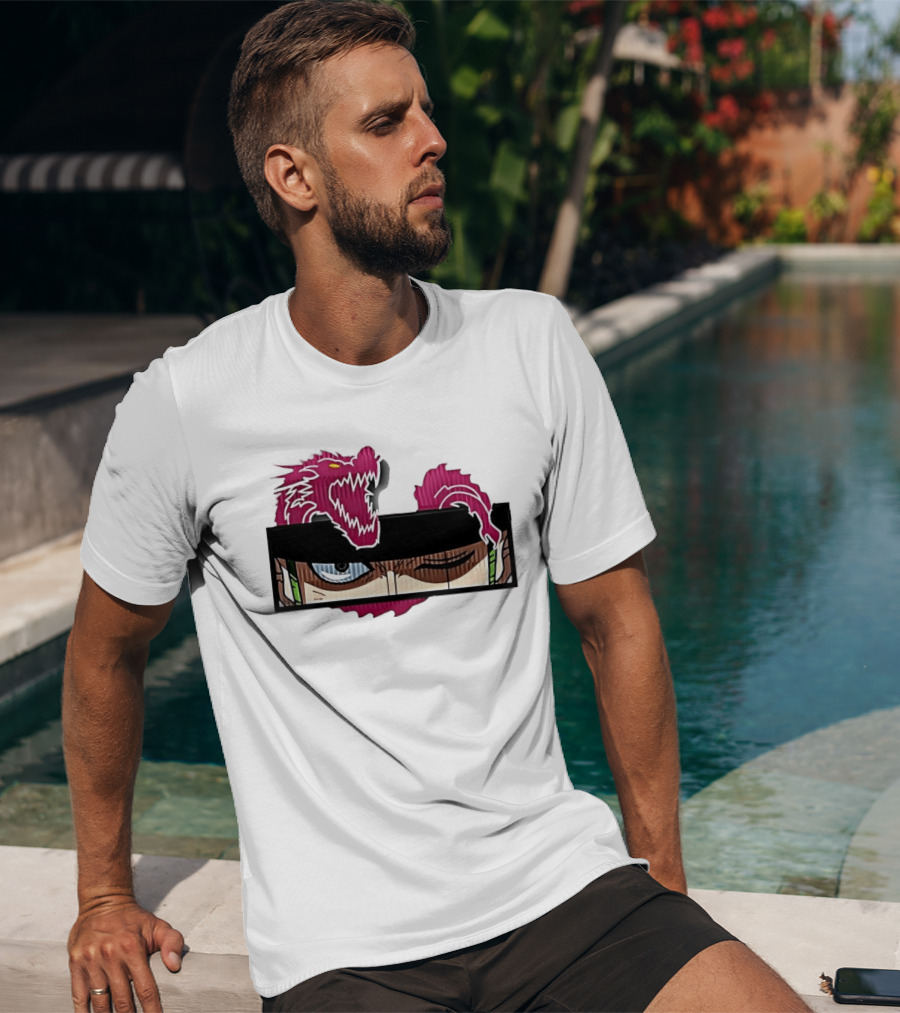 One Piece Roronoa Zoro Wano Purple Dragon Eyes Anime Manga T-Shirt