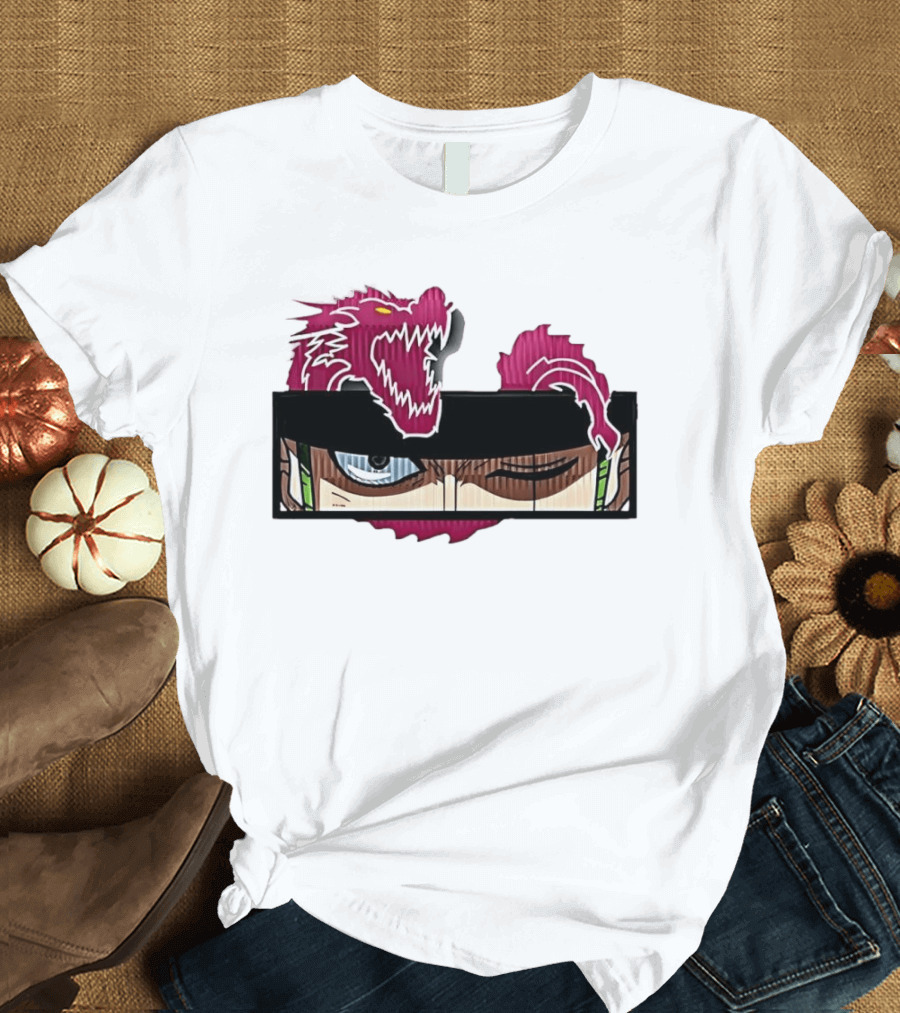 One Piece Roronoa Zoro Wano Purple Dragon Eyes Anime Manga T-Shirt