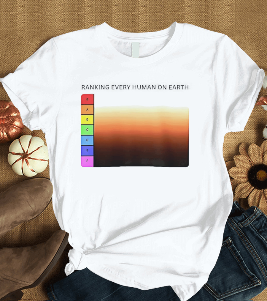Ranking Every Human On Earth Tier List Gradient Chart T-Shirt