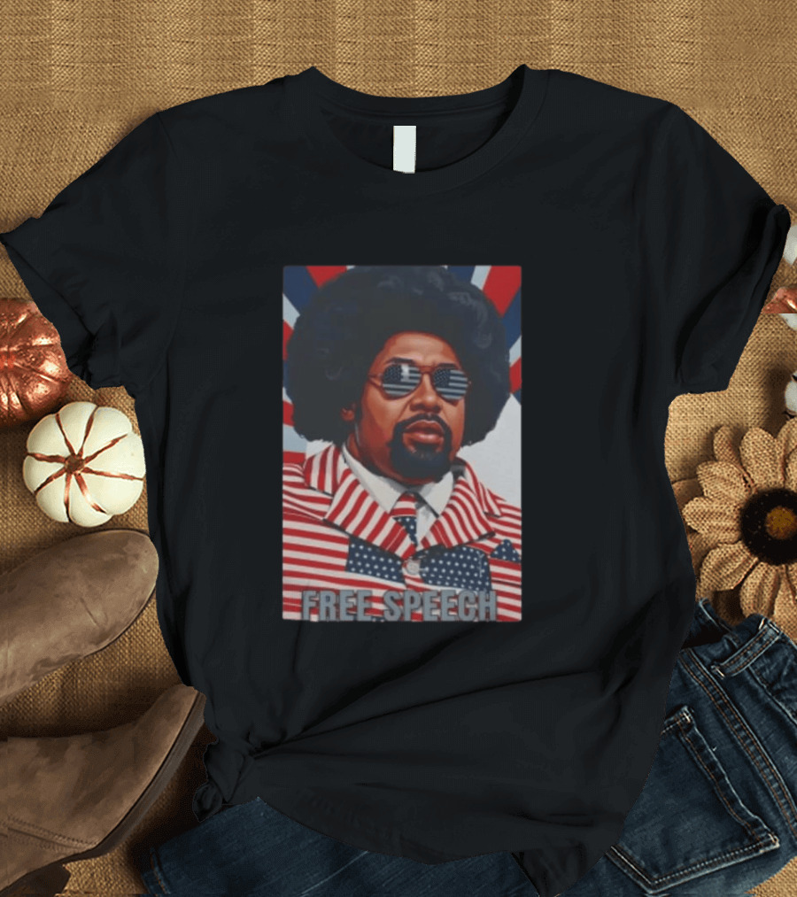Aftoman Free Speech Patriotic Afro American Flag Suit T-Shirt