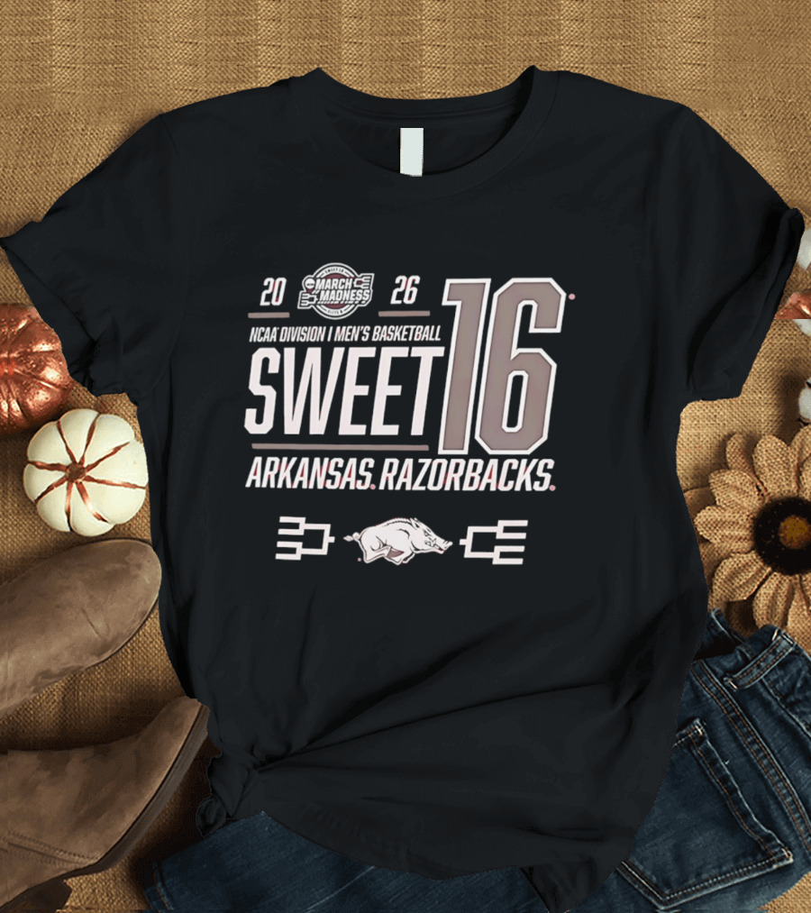 2026 NCAA Men's Basketball Sweet 16 Arkansas Razorbacks T-Shirt