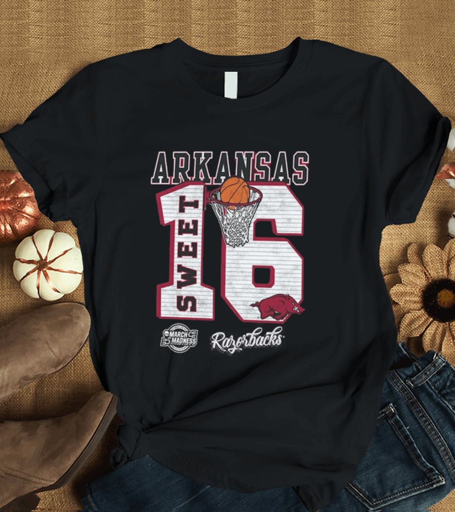 Arkansas Razorbacks March Madness 2026 NCAA Sweet 16 Basketball T-Shirt