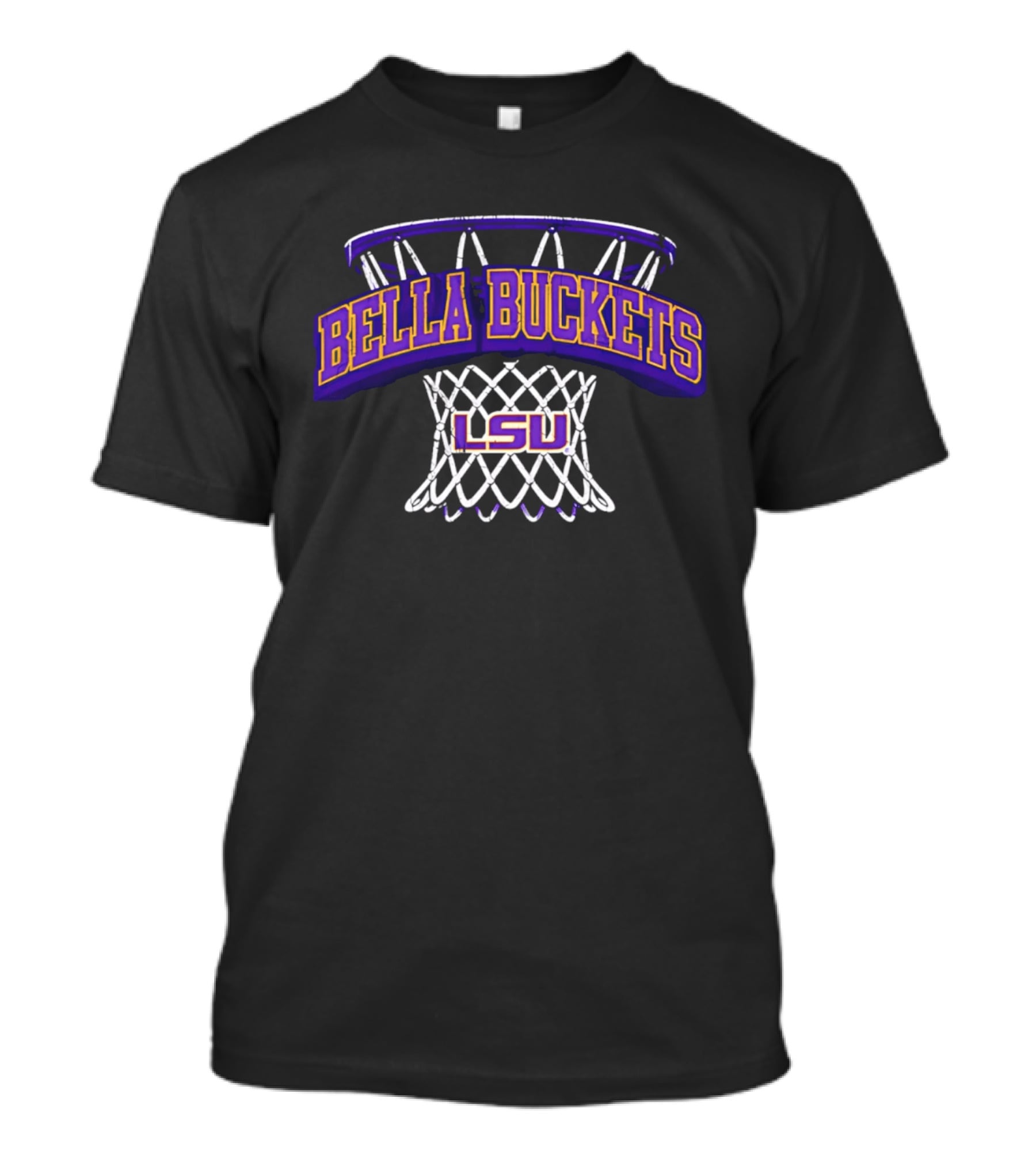 Bella Hines LSU Tigers Bella Buckets Basketball Net T-Shirt
