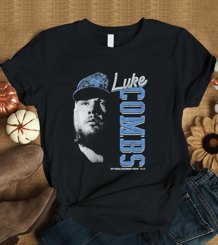 Luke Combs My Kinda Saturday Night Tour Hat And Bearded Face T-Shirt