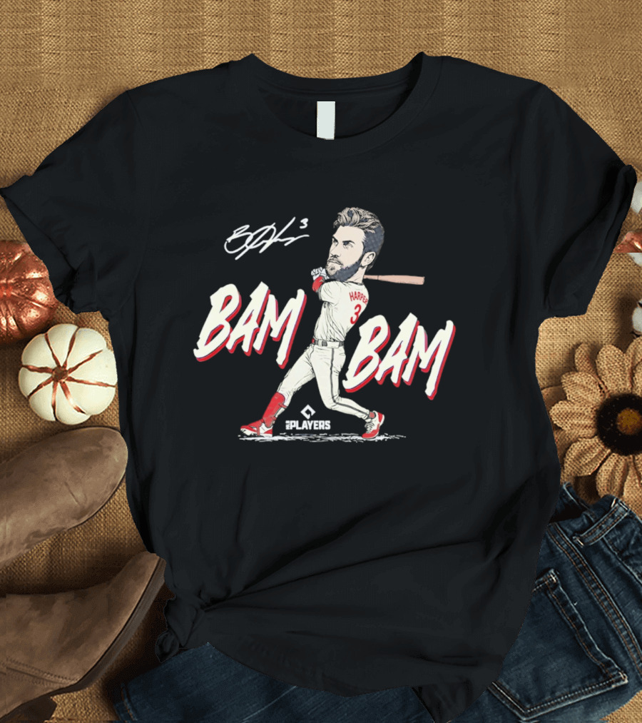 Bryce Harper Bam Bam Caricature Philadelphia Phillies Players Collection T-Shirt