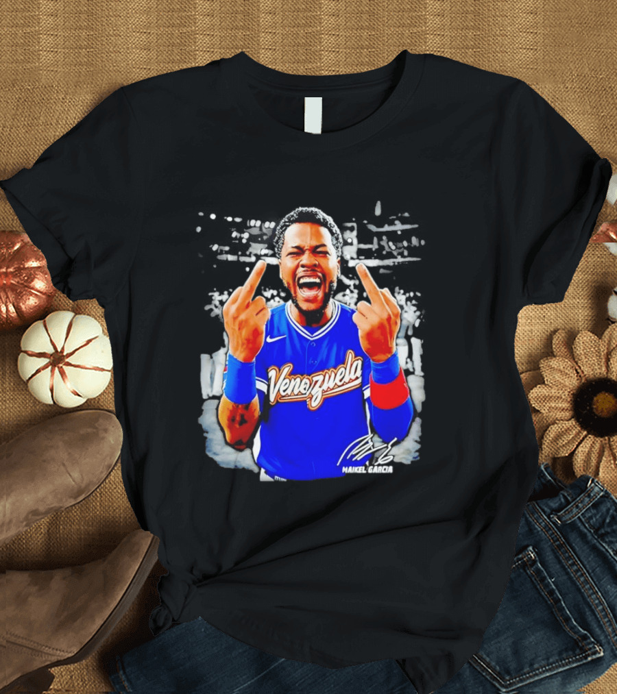 Maikel Garcia Venezuela 2026 MVP Middle Finger Baseball Team T-Shirt