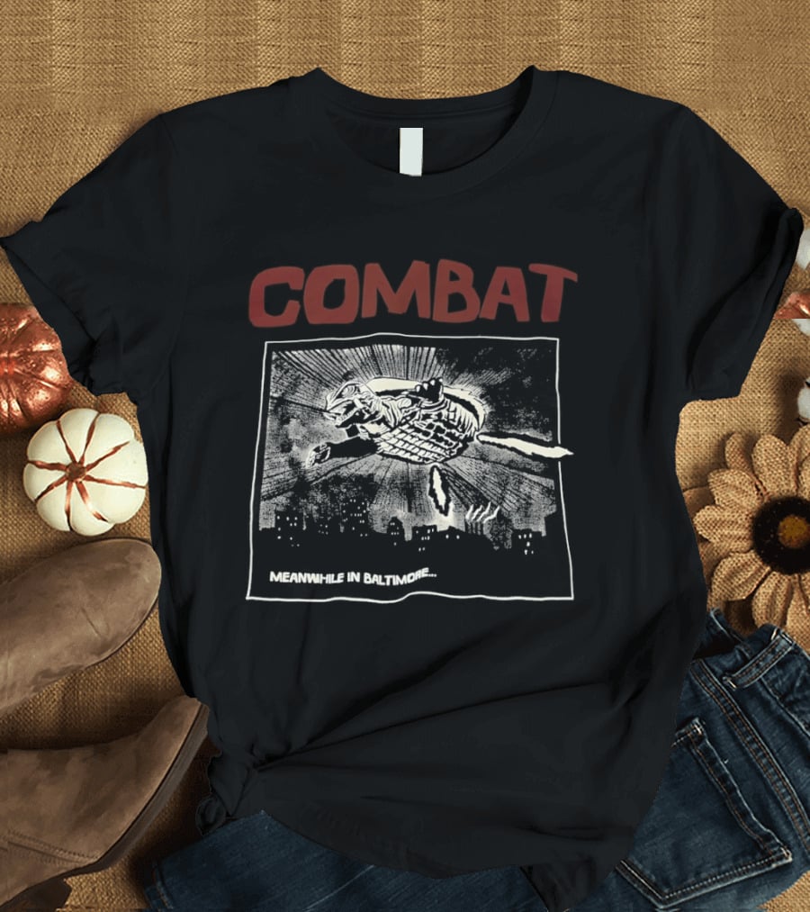 Combat Mean While In Baltimore Sunburst And Bird T-Shirt
