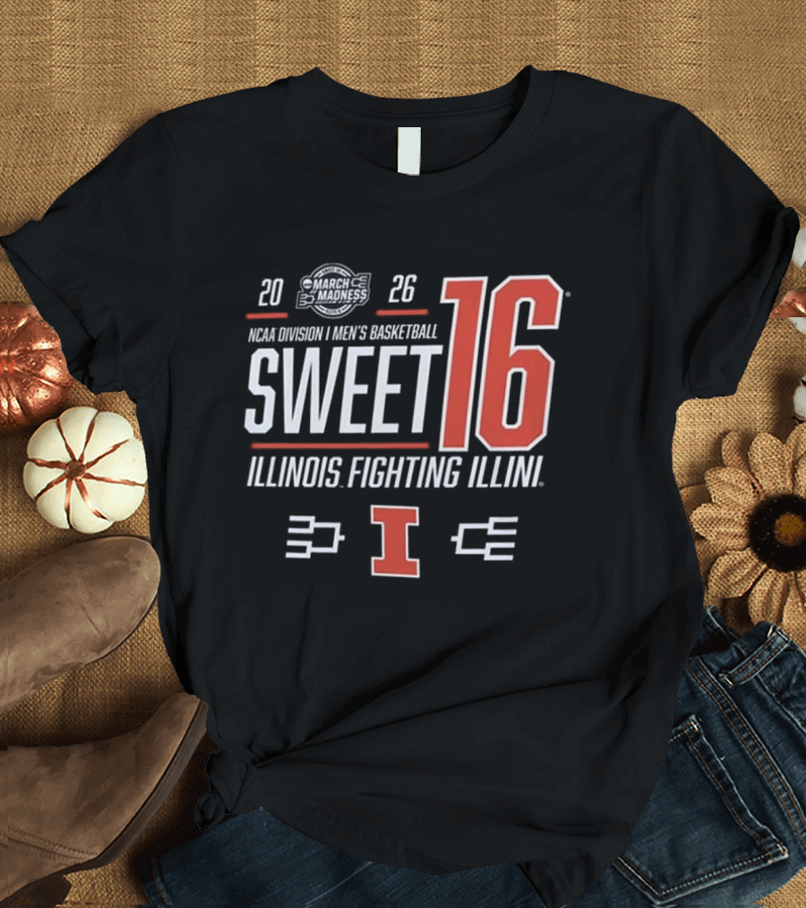 2026 NCAA Men's Basketball March Madness Sweet 16 Illinois Fighting Illini T-Shirt