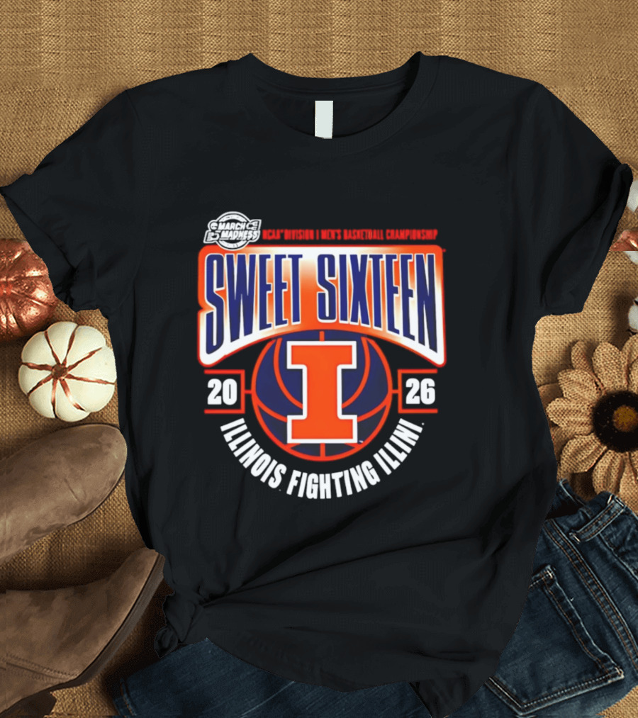 Illinois Fighting Illini Sweet Sixteen NCAA Men's Basketball 2026 T-Shirt