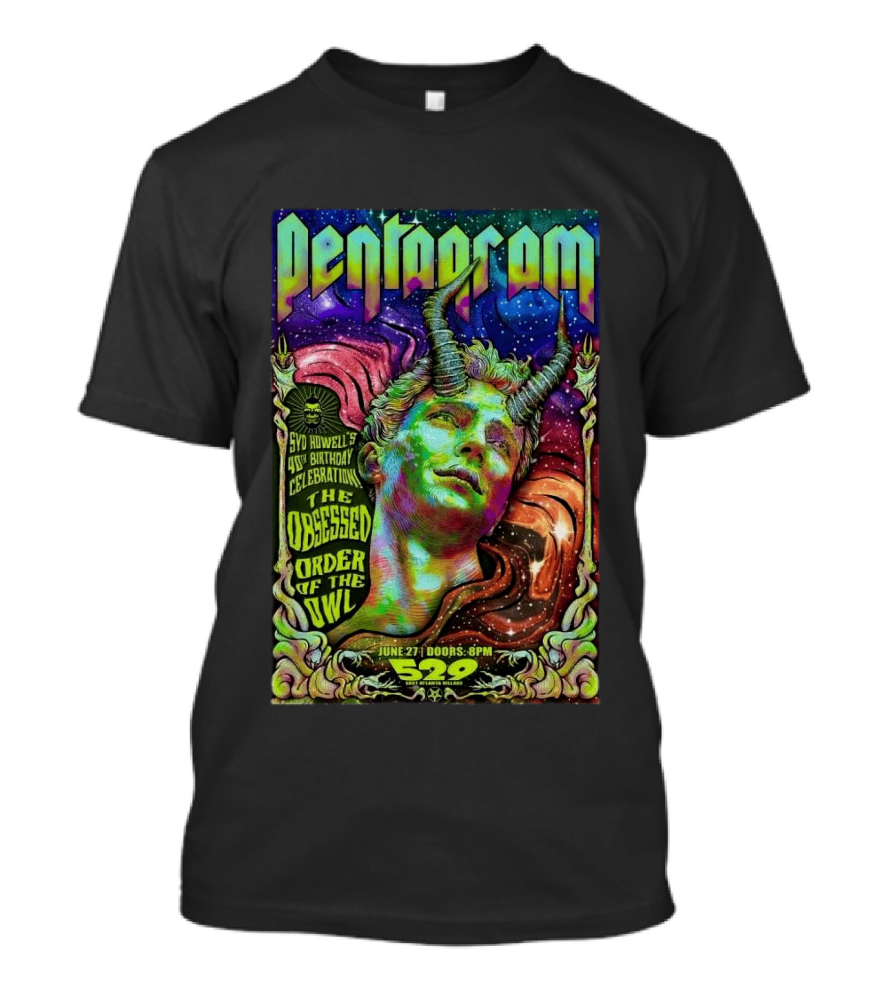 Pentagram Psychedelic Concert Atlanta GA June 27 2026 Featuring The Obsessed Order Of The Owl T-Shirt