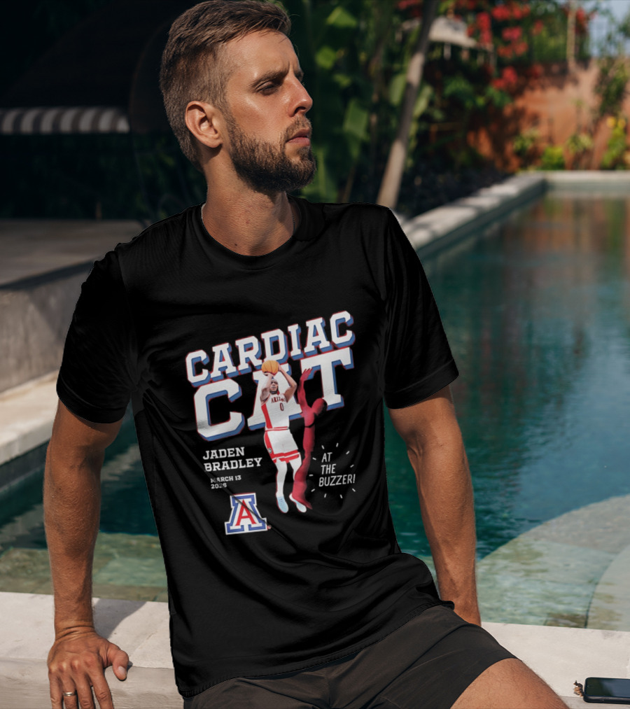 Jaden Bradley Cardiac Cat Arizona Wildcats At The Buzzer T-Shirt