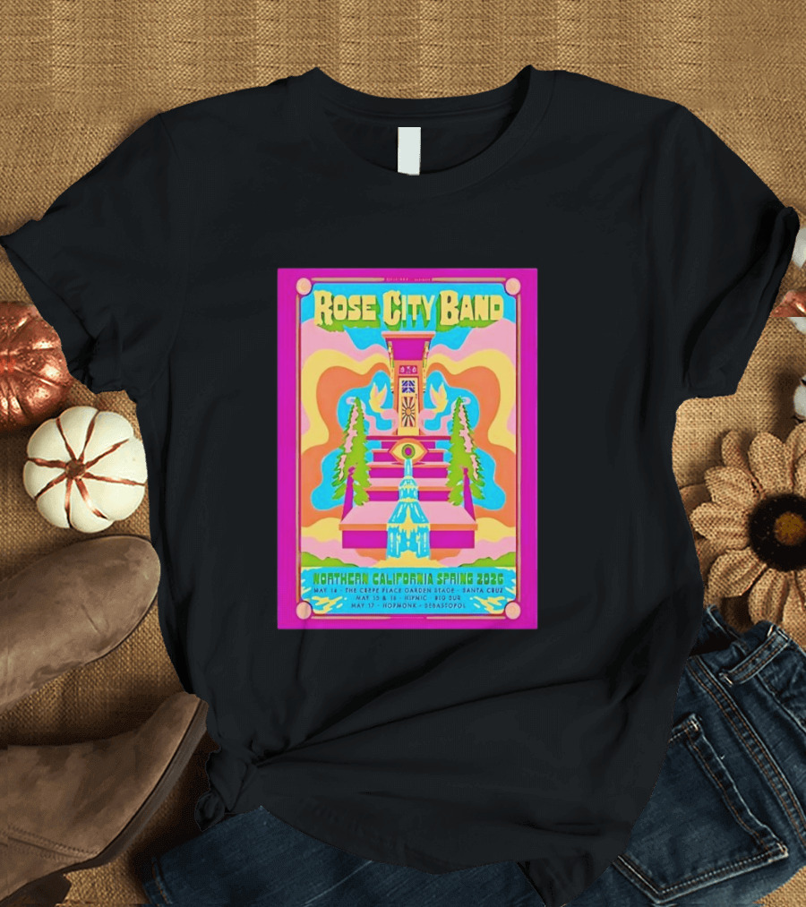 Rose City Band Northern California Spring 2026 Santa Cruz Hopmonk May 14 16 17 Forest Stream Psychedelic T-Shirt