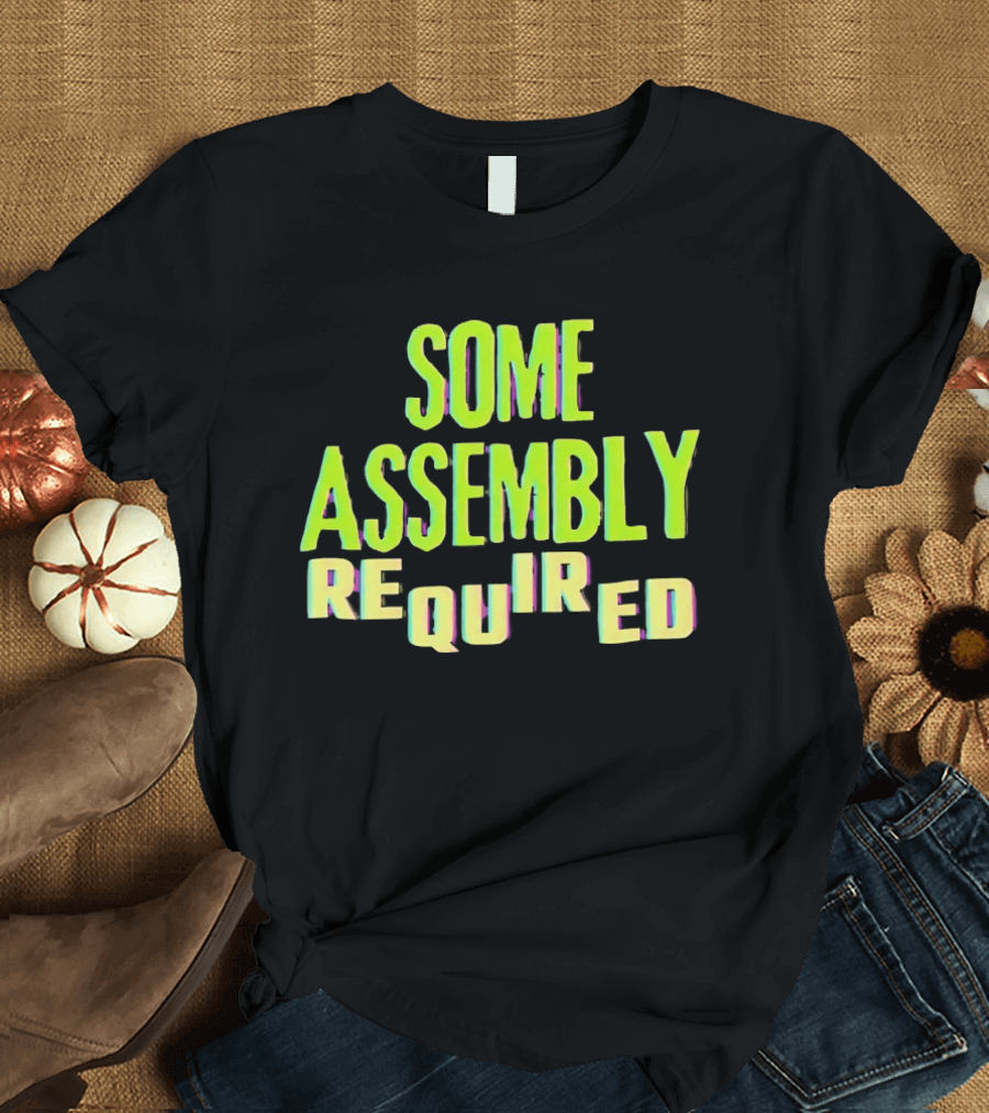 Some Assembly Required Block Style Multicolor T-Shirt
