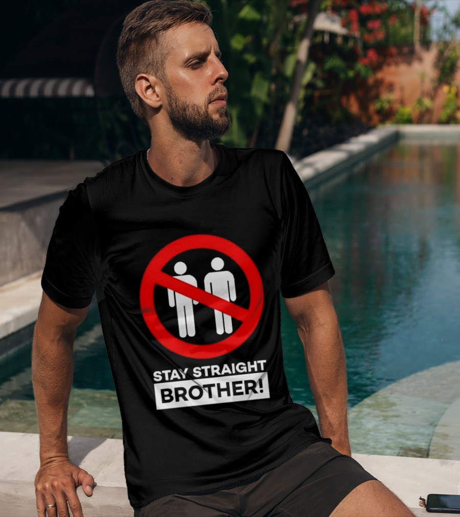 Stay Straight Brother Circle Cross Stencil T-Shirt