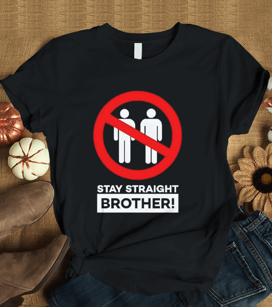 Stay Straight Brother Circle Cross Stencil T-Shirt