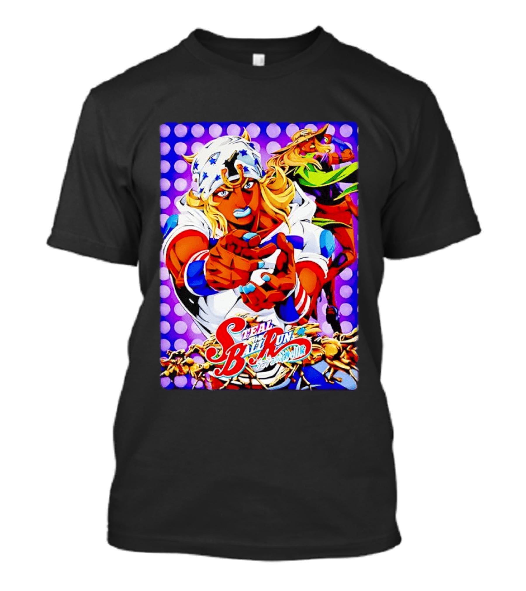 Steal Ball Run Anime JoJo's Bizarre Adventure Colorful Manga T-Shirt