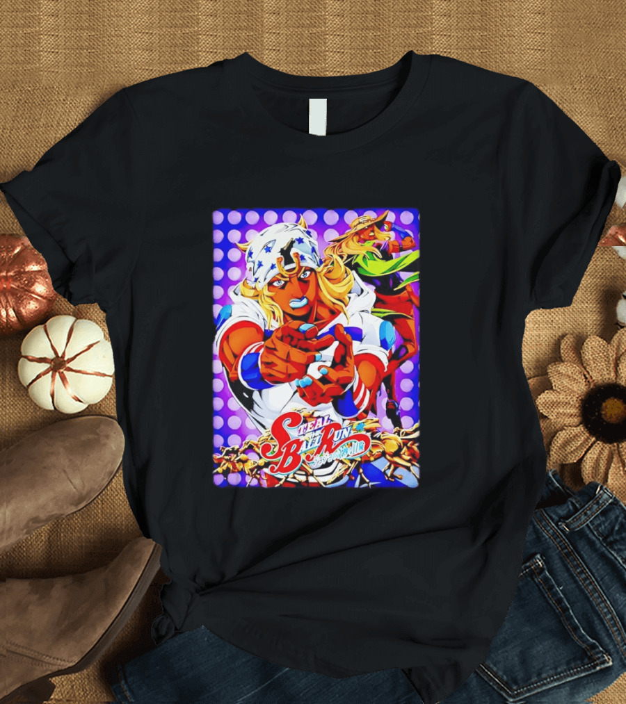 Steal Ball Run Anime JoJo's Bizarre Adventure Colorful Manga T-Shirt