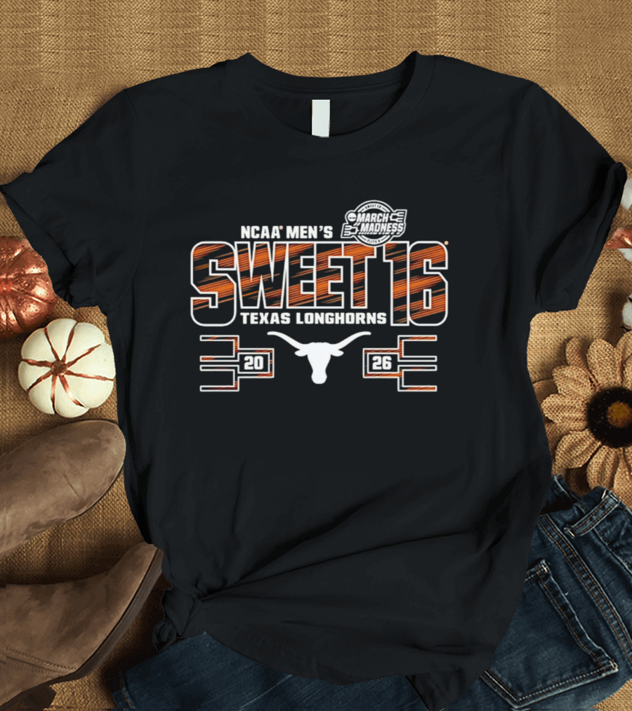 NCAA Men's March Madness 2026 Texas Longhorns Sweet 16 T-Shirt