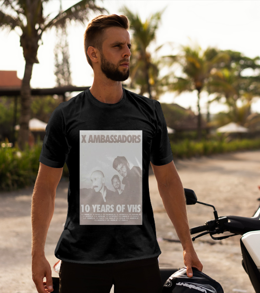 X Ambassadors 10 Years Of VHS Tour 2025 US Cities T-Shirt