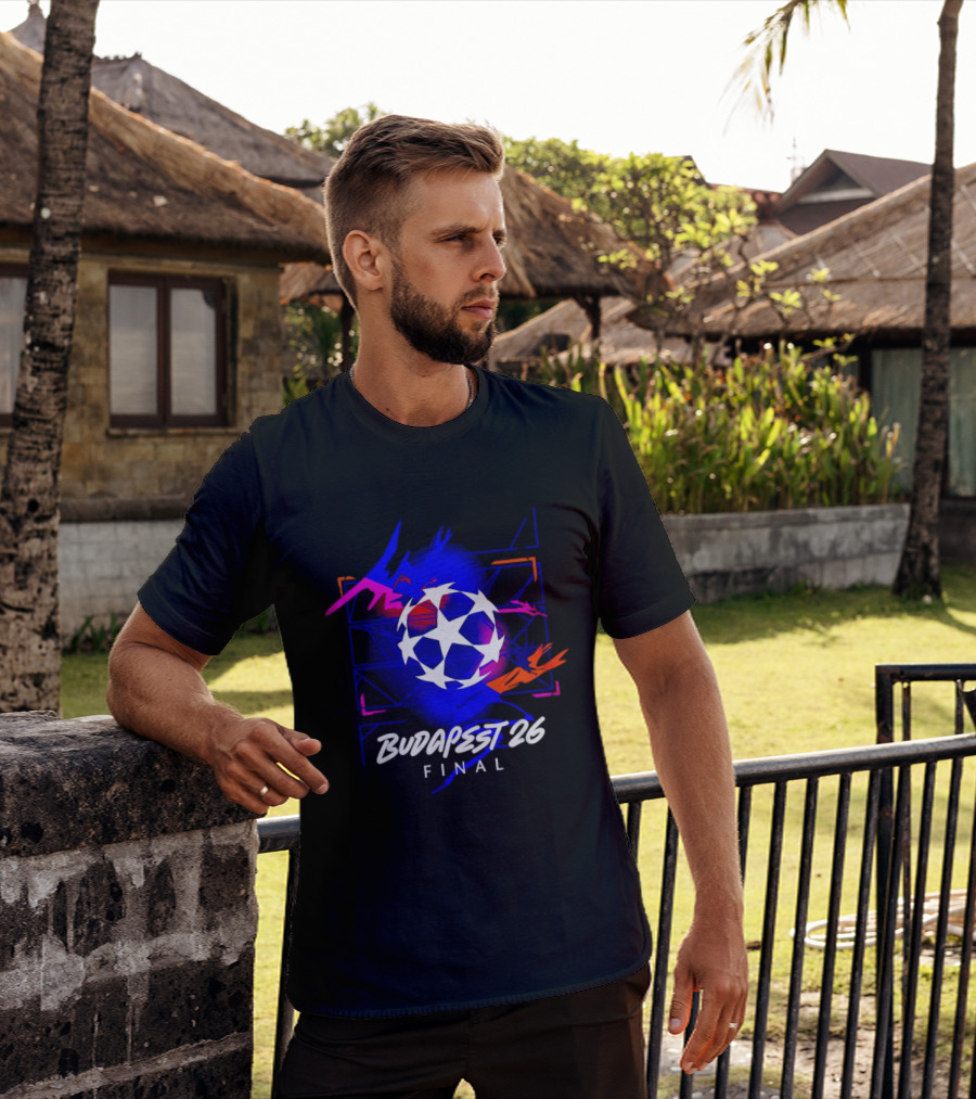 Budapest 26 Final UCL Decorative Hero Soccer Star T-Shirt