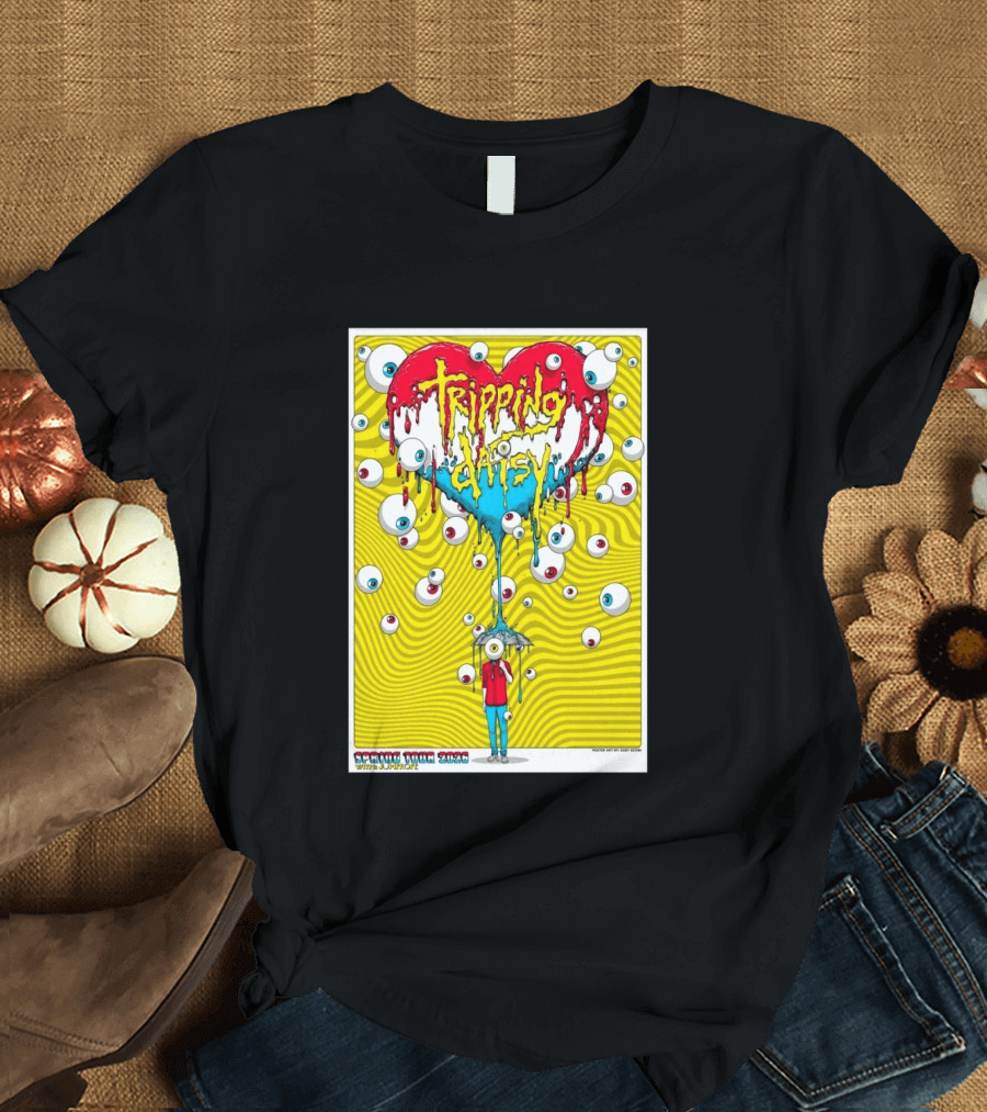 Tripping Daisy Spring Tour 2026 Psychedelic Heart And Eye Balloons By Cody Schibi T-Shirt