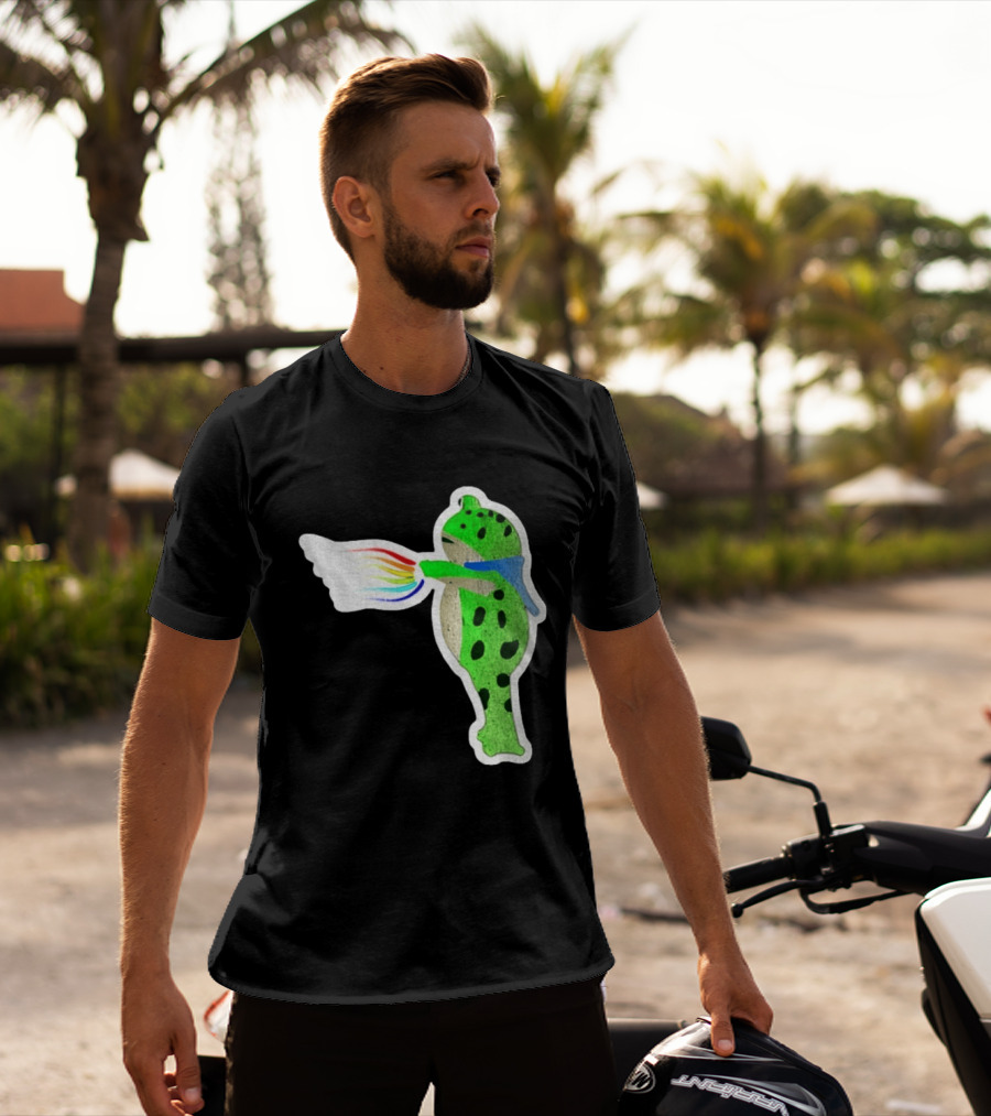 Portland Frog Holding Rainbow Flag LGBT Pride Anti Maga Protest T-Shirt