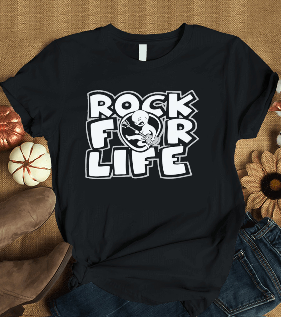 Rock For Life Skeleton Guitarist T-Shirt
