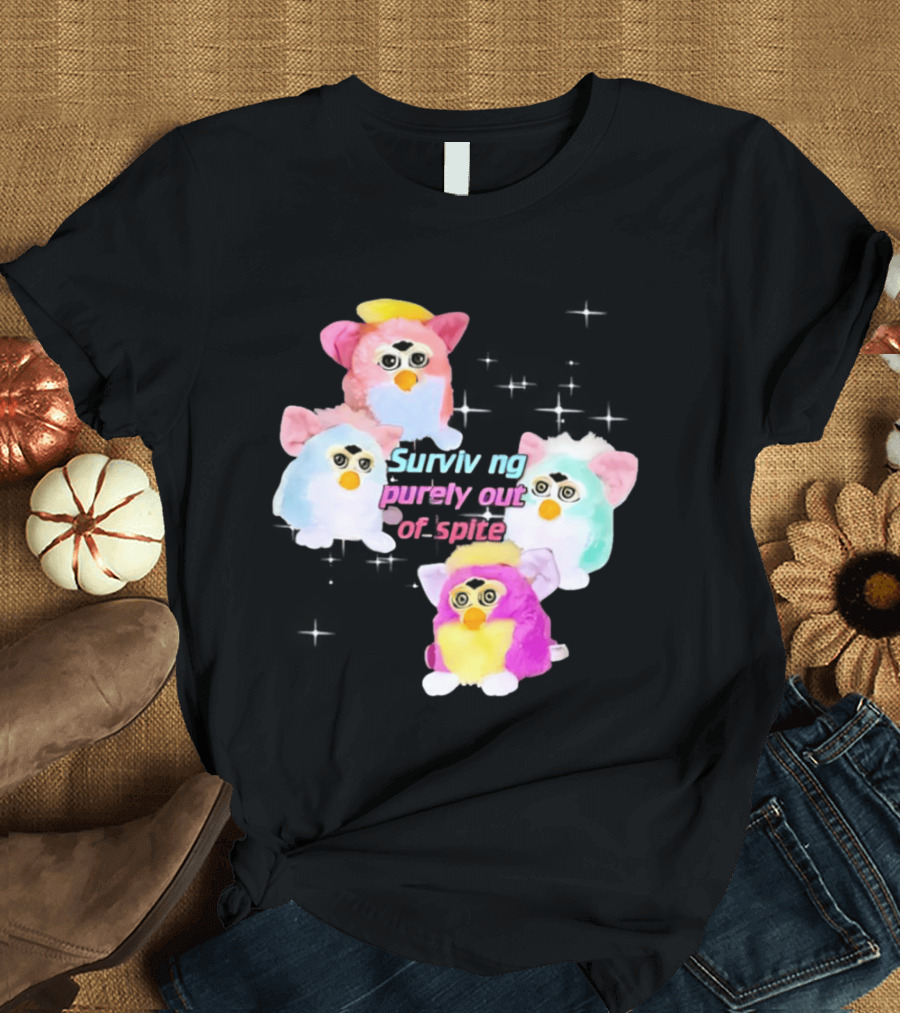 Surviving Purely Out Of Spite With Four Colorful Furbies T-Shirt