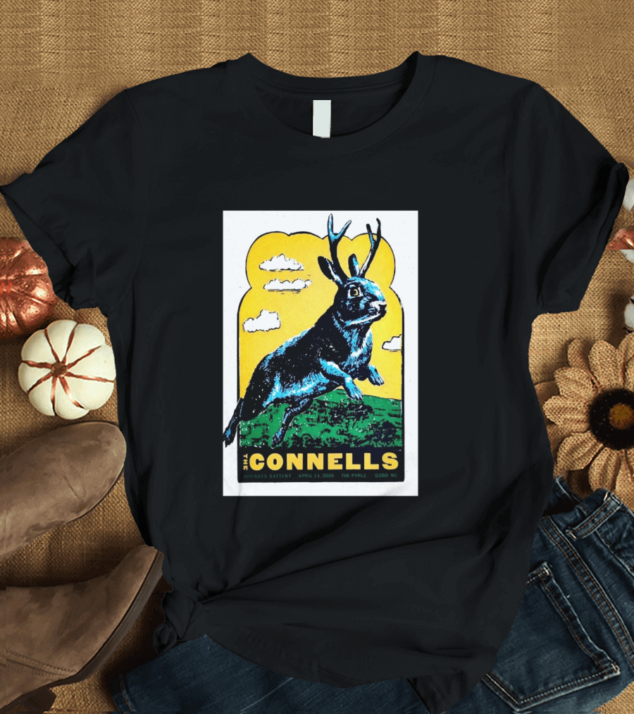The Connells April 11 2026 The Pyrle Greensboro NC With Bass Battery Jackalope T-Shirt