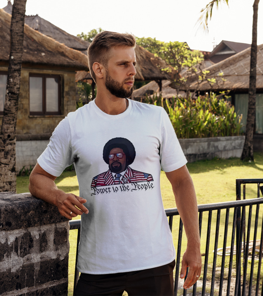 Afro Man American Flag Suit Power To The People T-Shirt