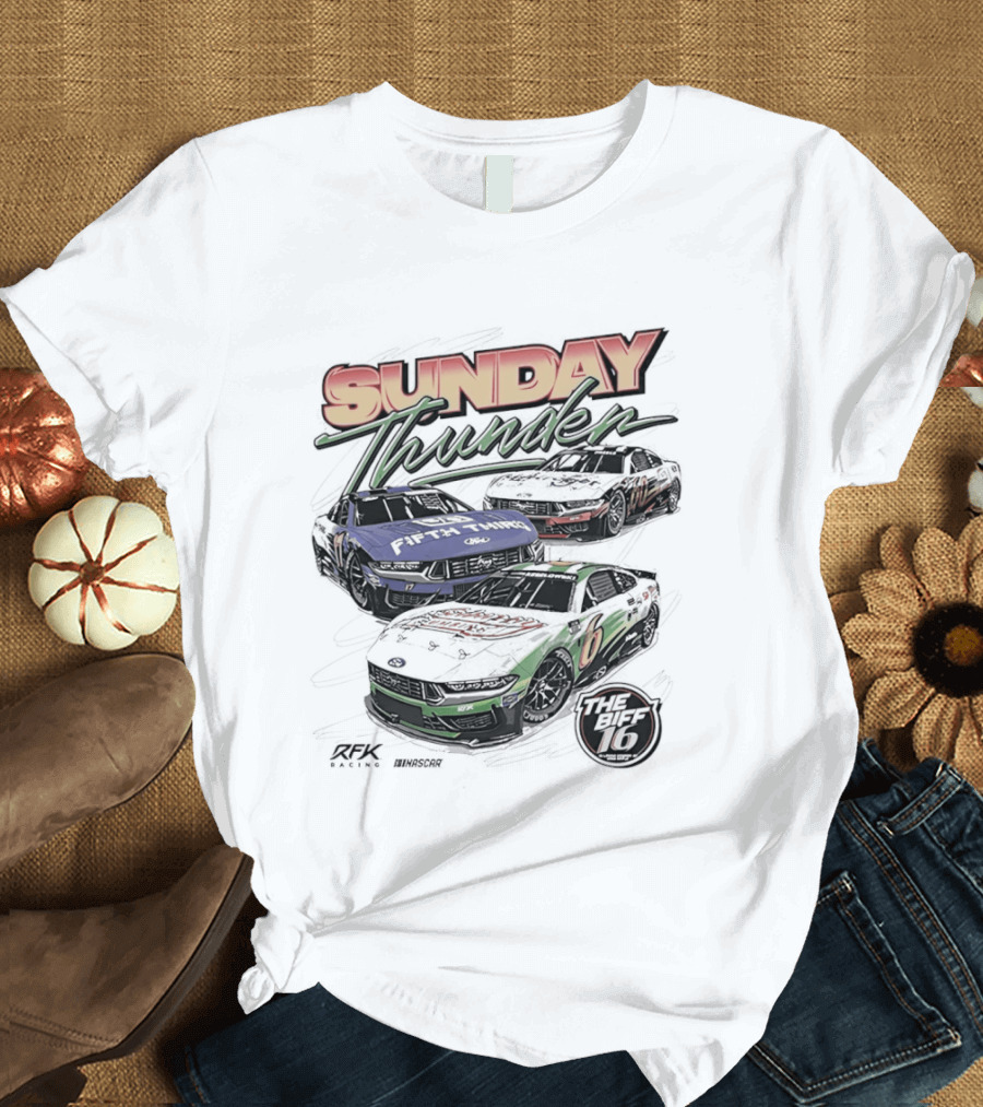Sunday Thunder RFK Racing 2026 Darlington 6 Car Racing Event T-Shirt