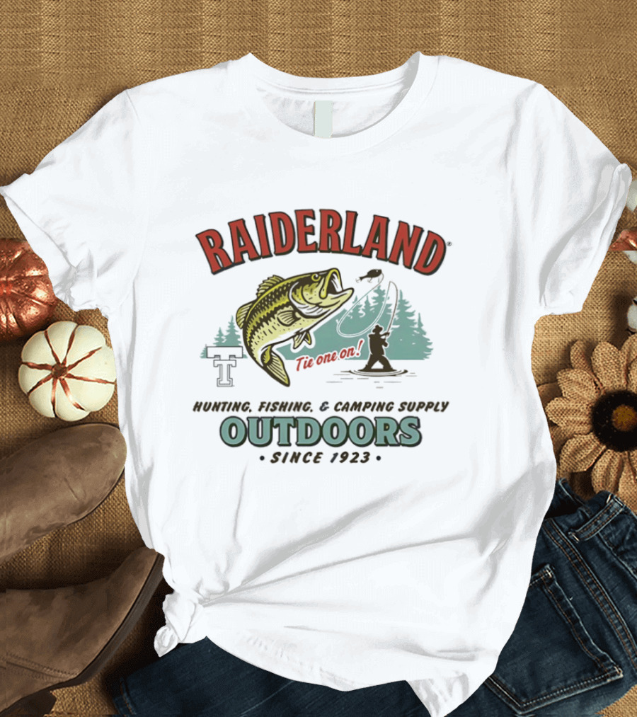 Texas Tech Red Raiders Raiderland Outdoors Hunting Fishing Camping Since 1923 T-Shirt