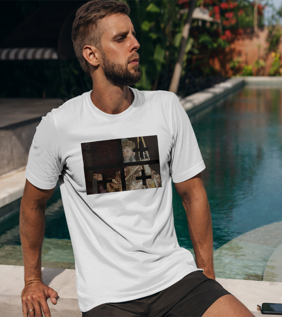 Georgian Orthodox Priest With Traditional Liturgical Garb And Crosses T-Shirt