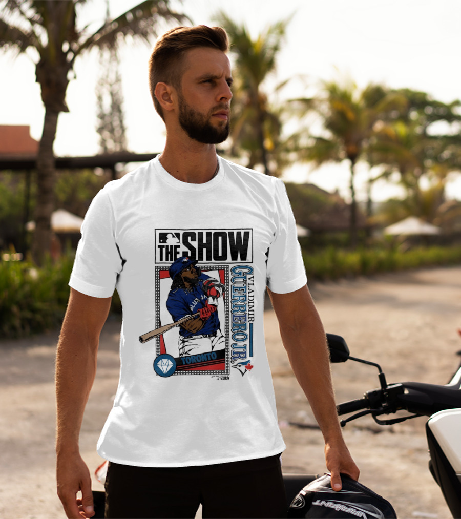 MLB The Show Vladimir Guerrero Jr 27 Toronto Blue Jays Caricature T-Shirt