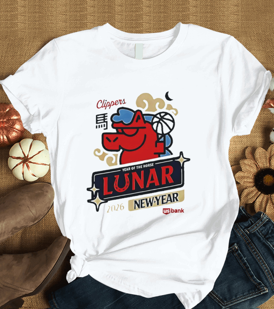Clippers Lunar New Year 2026 Year Of The Horse NBA T-Shirt