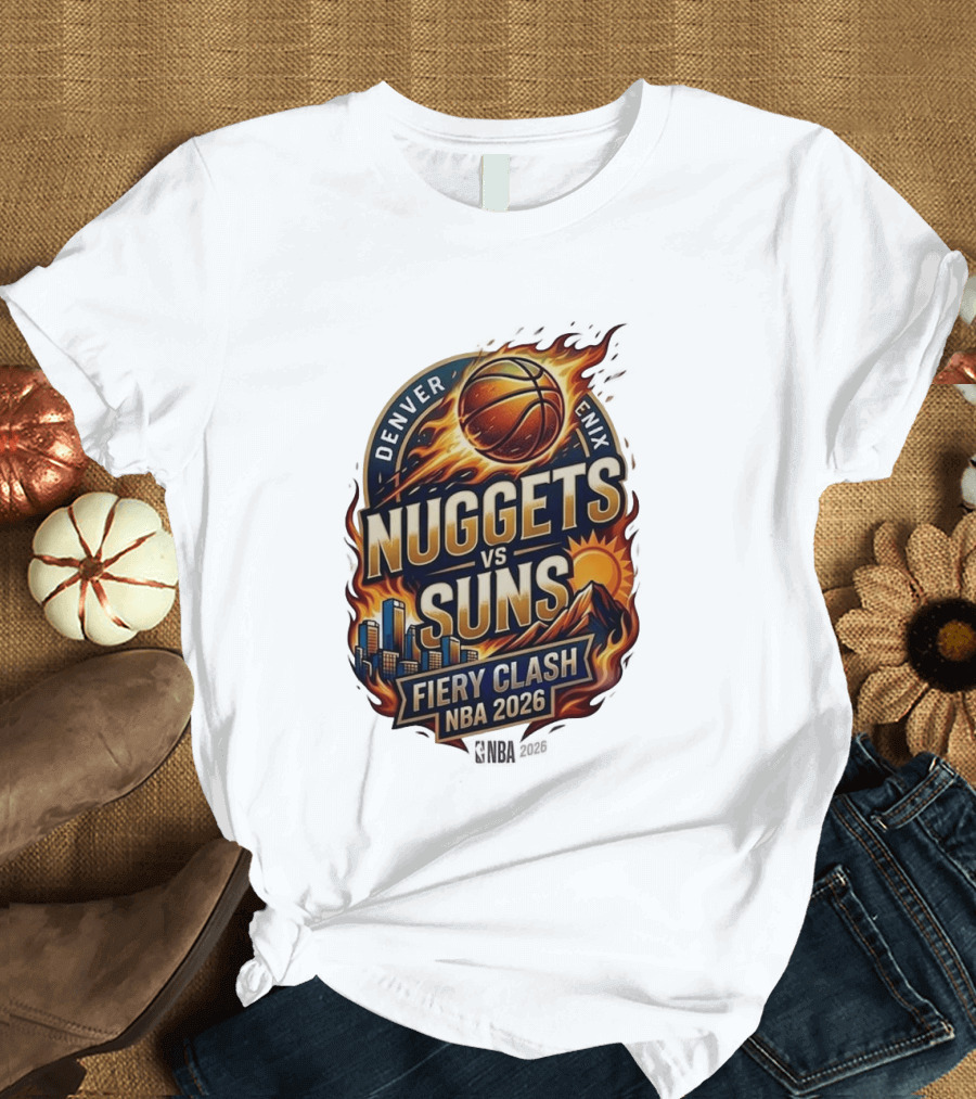 Denver Nuggets Phoenix Suns Fiery Clash NBA 2026 T-Shirt