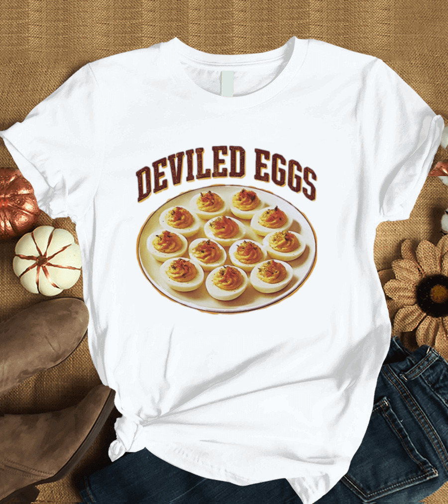 Deviled Eggs Plate Vintage Snack Classic Retro Style 2025 T-Shirt
