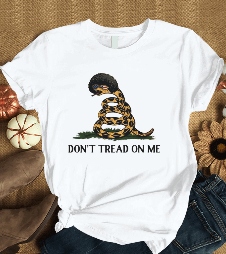 Don't Tread On Me American Flag Afro Snake T-Shirt