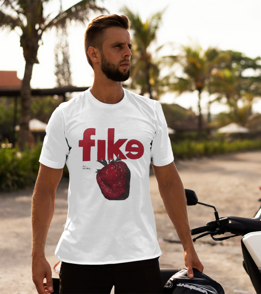 Fike All Natural Strawberry Red Bold Fresh Fruit T-Shirt