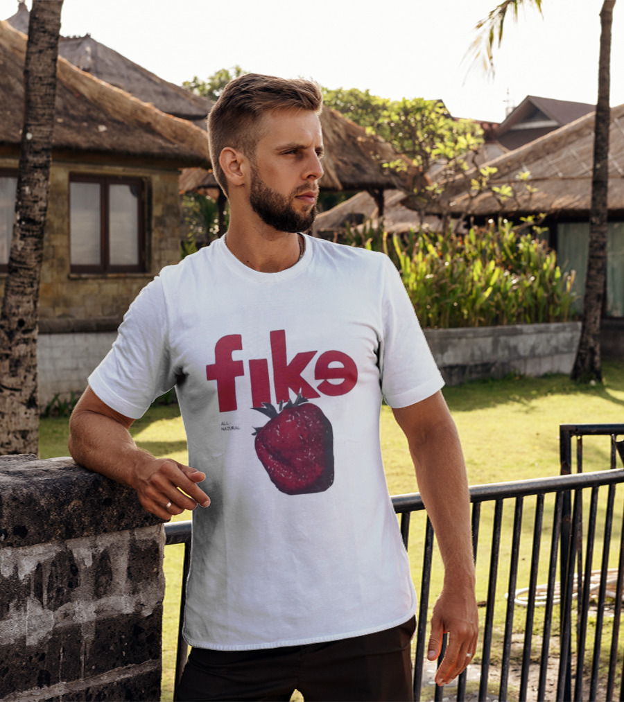 Fike All Natural Strawberry Red Bold Fresh Fruit T-Shirt