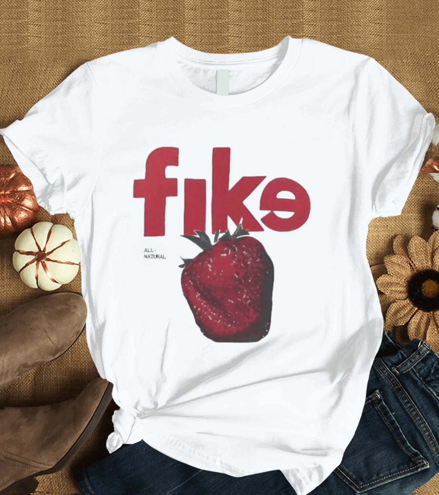 Fike All Natural Strawberry Red Bold Fresh Fruit T-Shirt