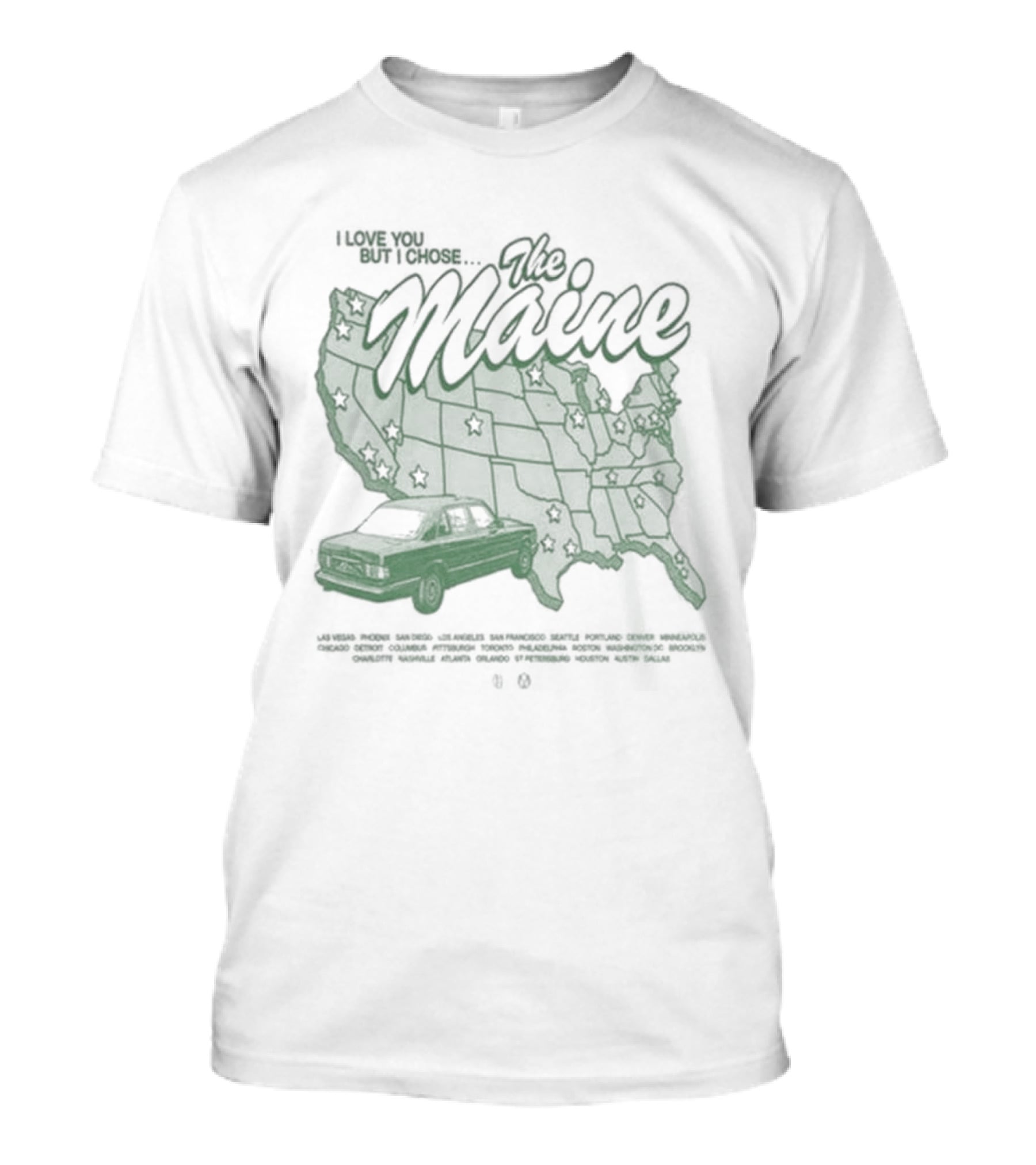The Maine Tour March April 2026 Map T-Shirt