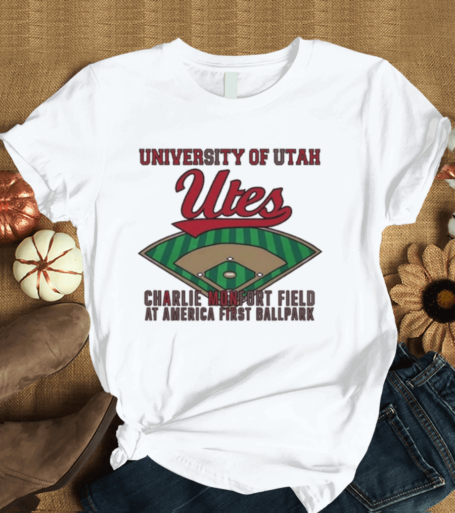 University of Utah Utes Charlie Monfort Field Baseball America First Ballpark T-Shirt